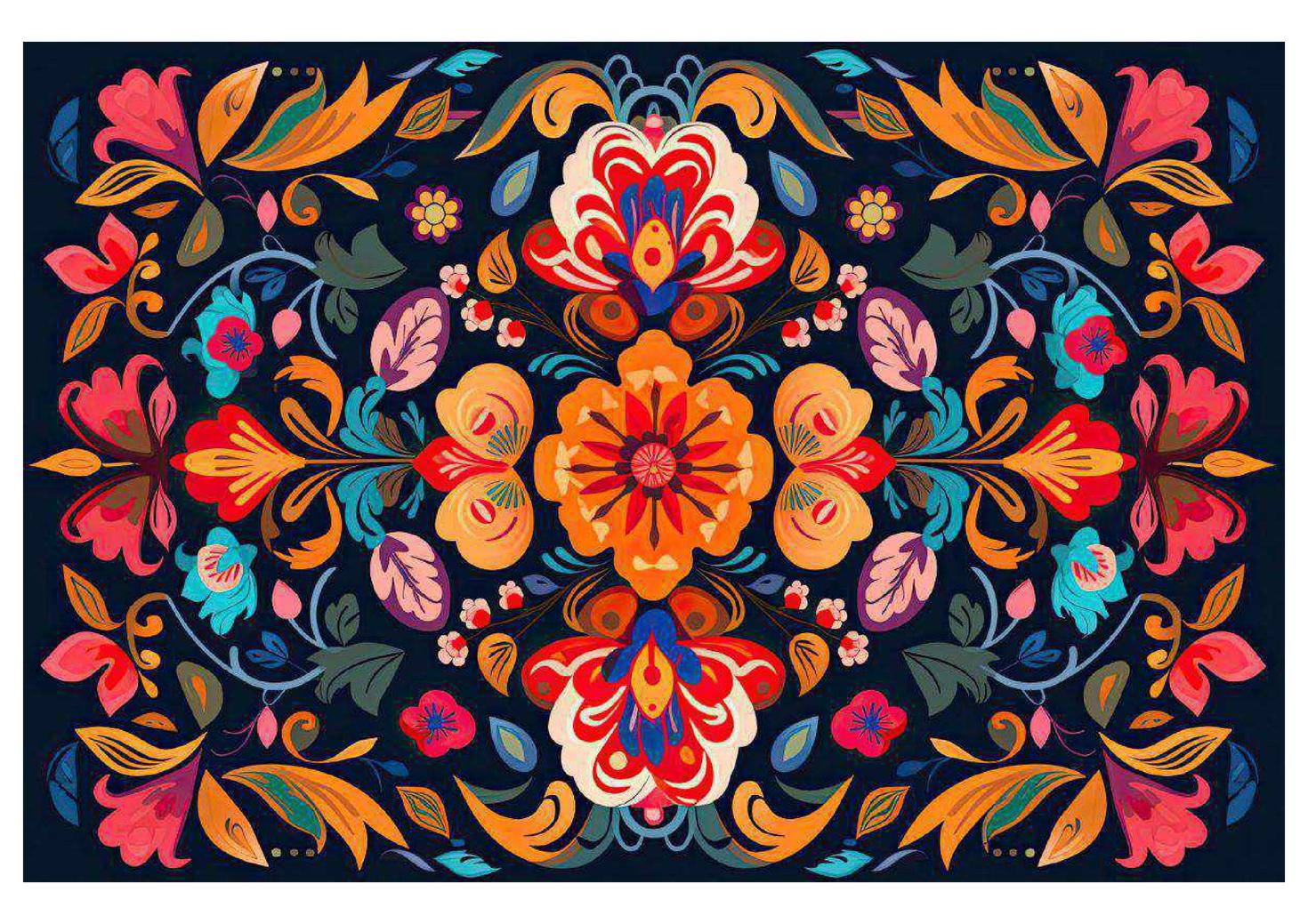 Mexican flower traditional pattern