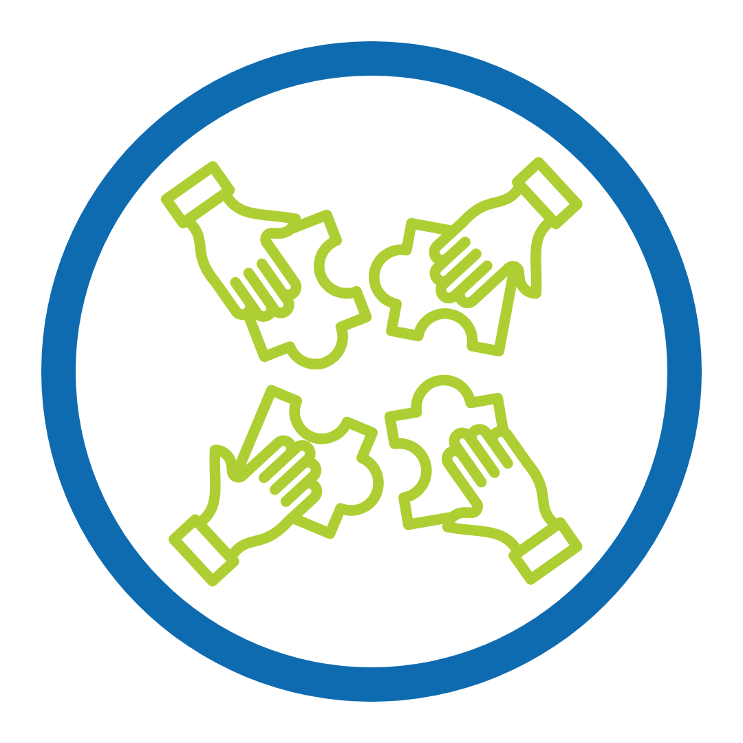 Icon of hands completing a puzzle
