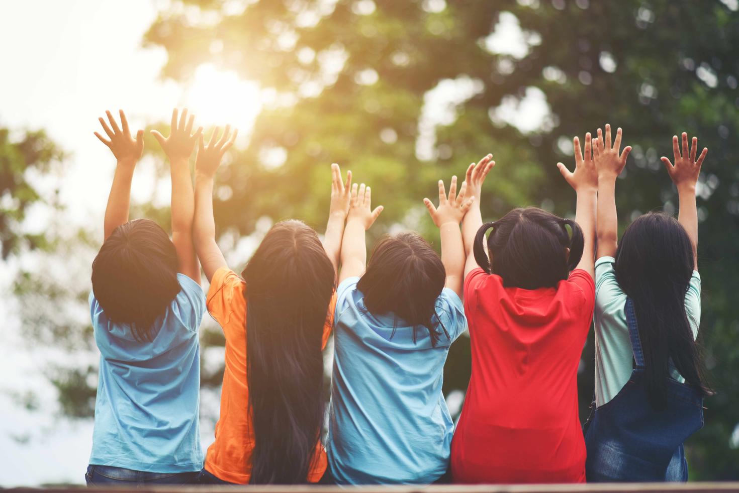 group of kids sitting together