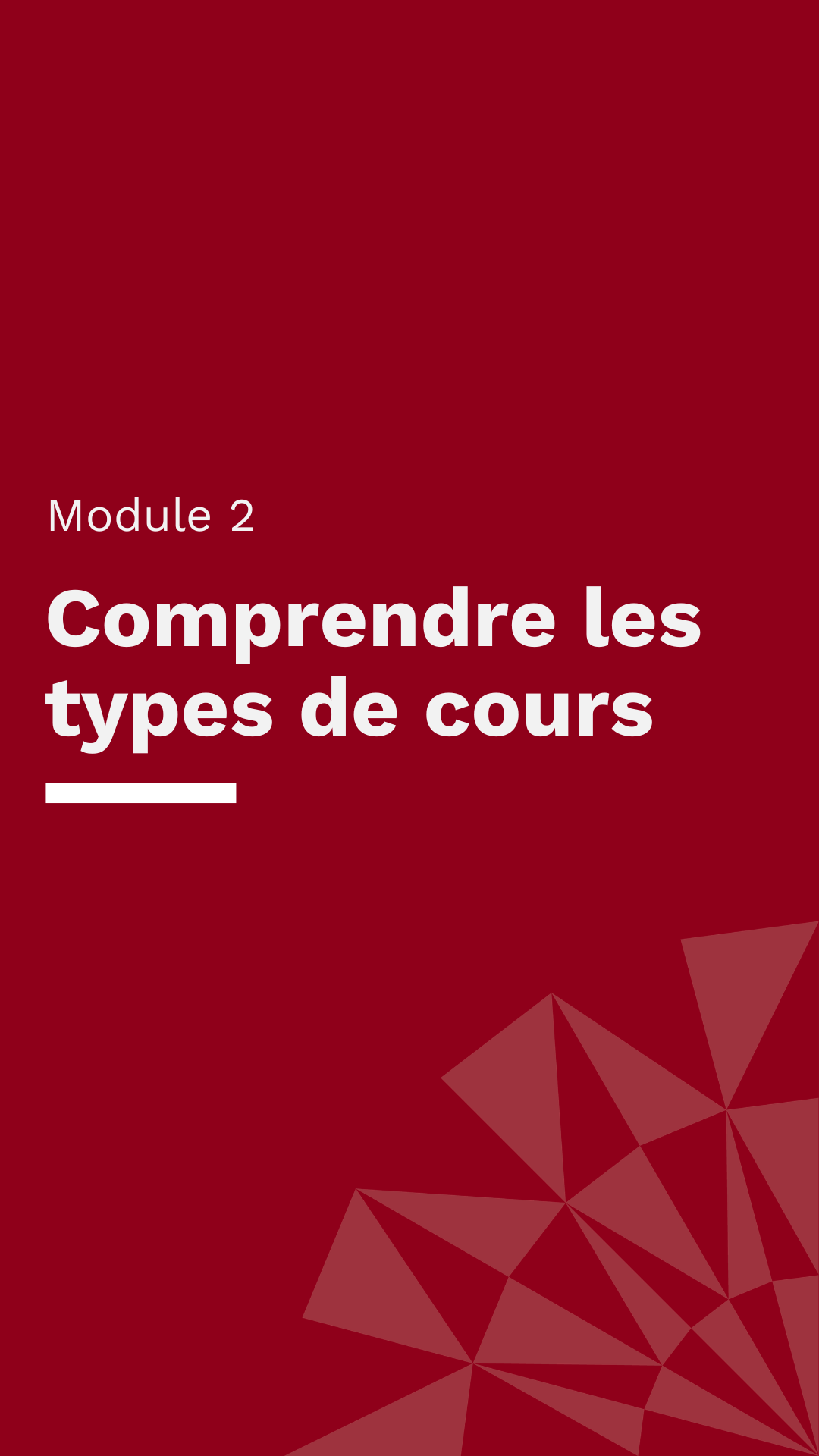 Comprendre les types de cours