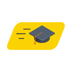 Casquette de graduation avec fond jaune