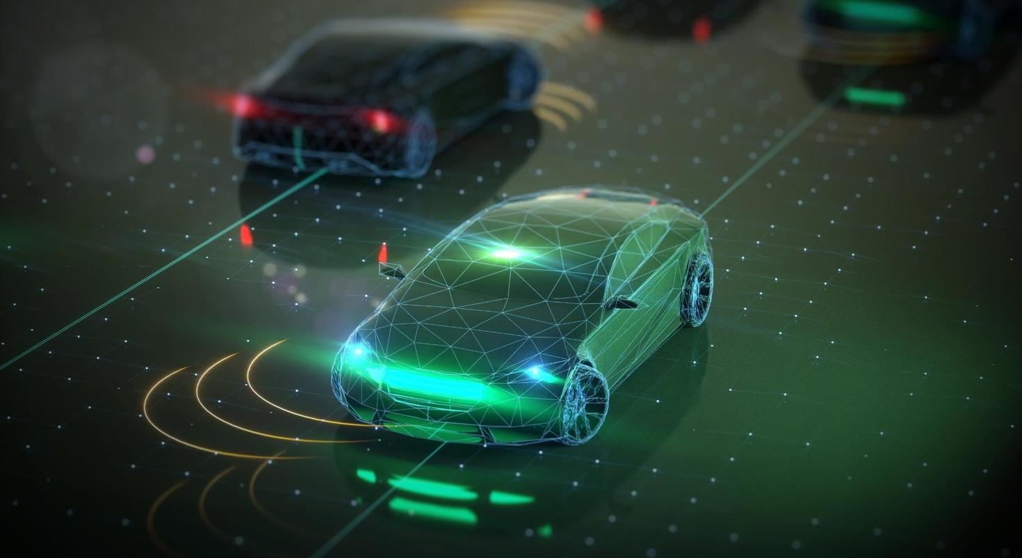 Voiture avec technologie de système autonome.