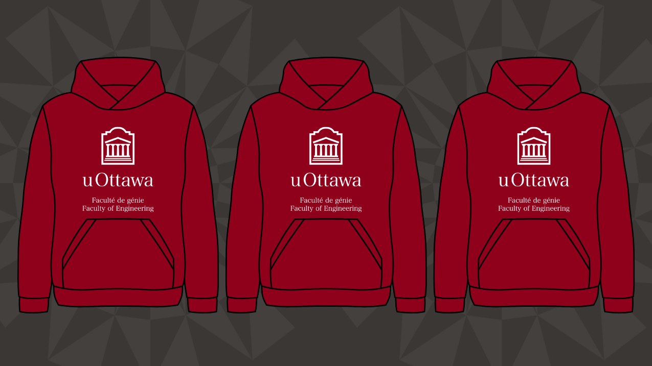 Sweat à capuche de la faculté d'ingénierie d'Ottawa.