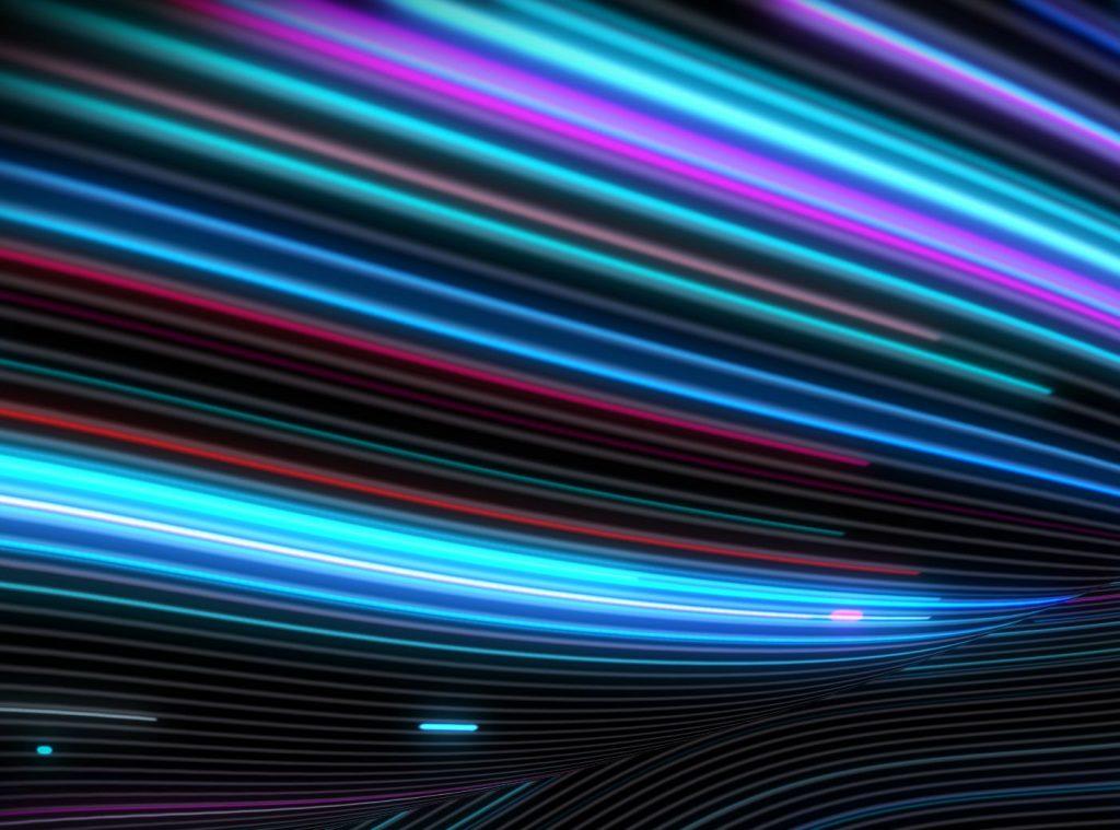 Lignes horizontales fluorescentes.
