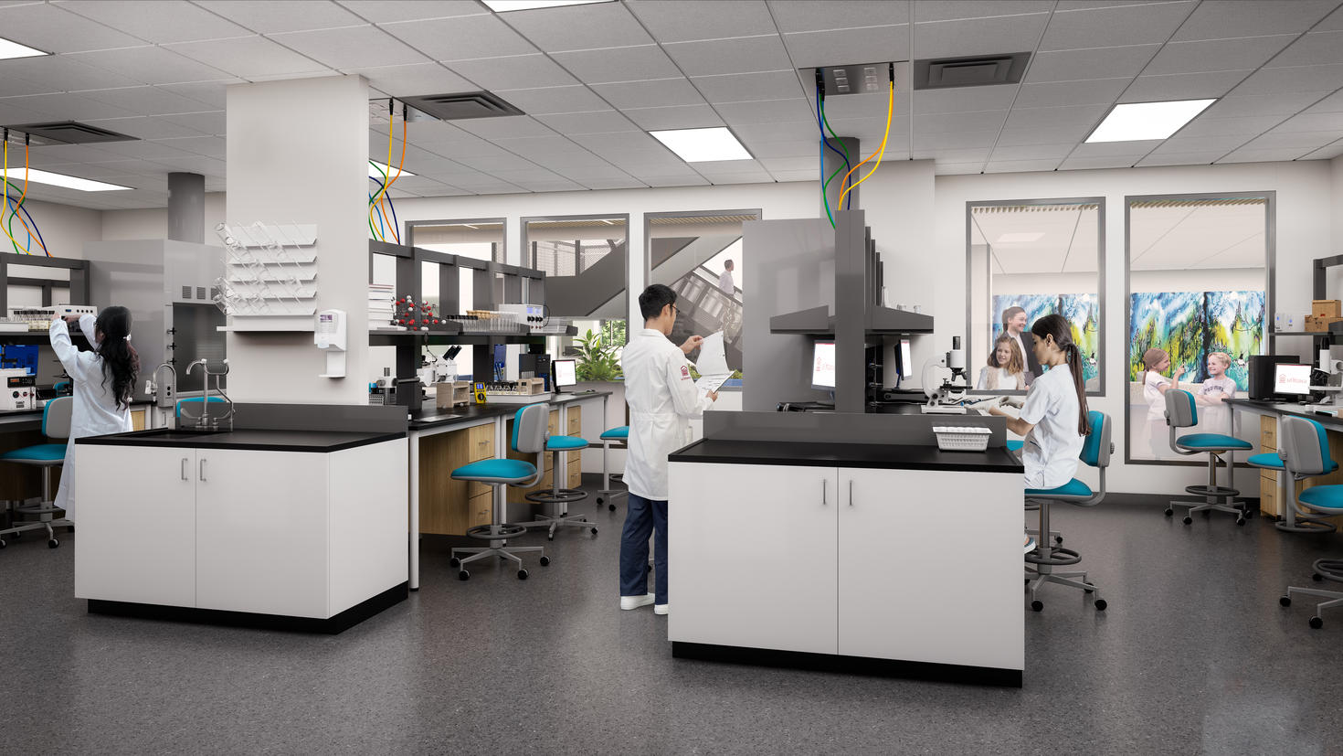 Rendu d'un laboratoire au Centre de recherche médicale de pointe