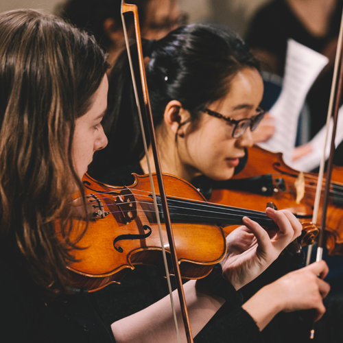 Musiciens jouant des instruments dans un orchestre