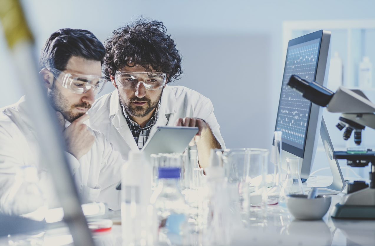biochemistry scientists working in a lab
