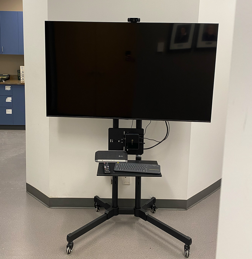 tv monitor on wheels