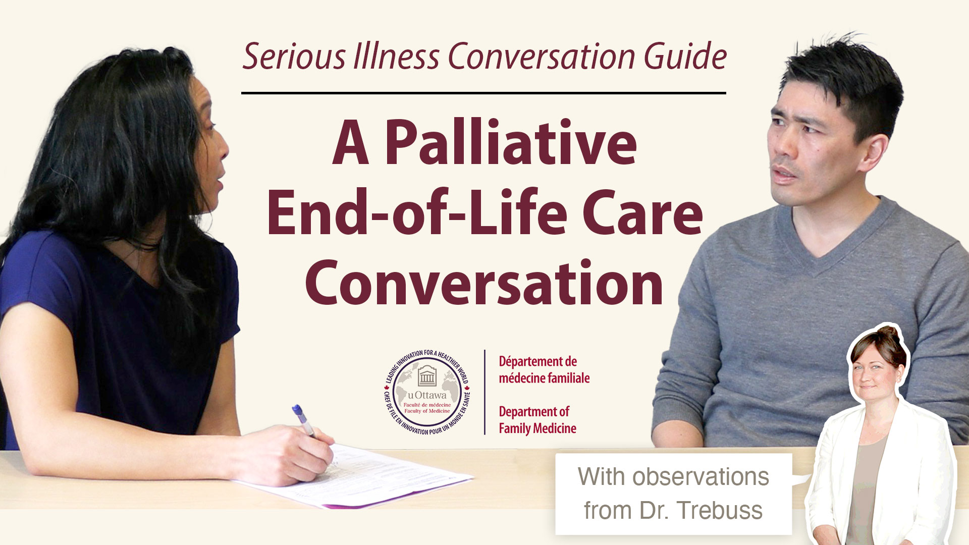 title is a palliative end of life care conversation, with dr fung and a middle aged man