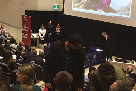 Guests look on at last Thursday’s awards ceremony at Roger Guindon Hall