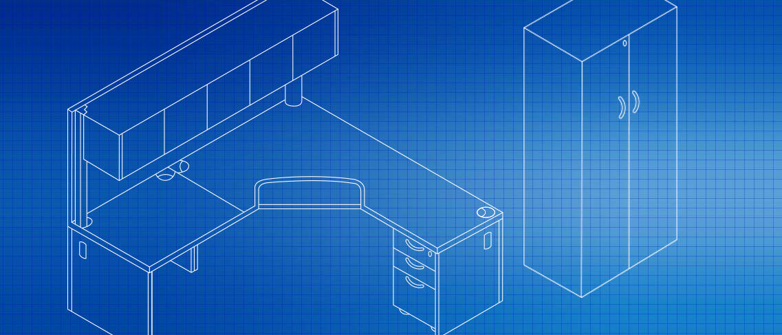 Plan de mobilier de bureau