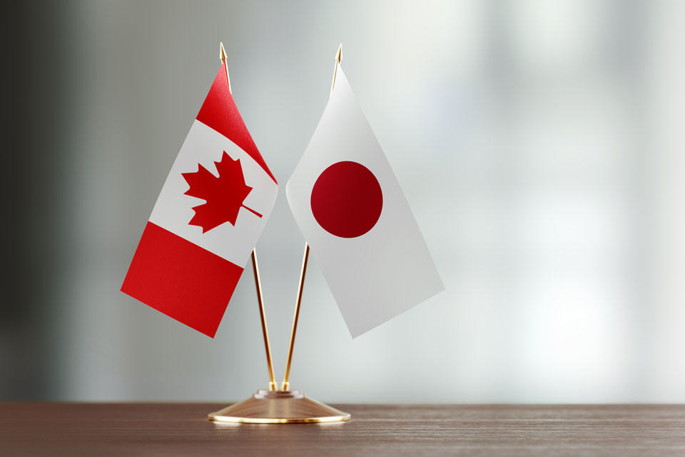 Canada Japan flags