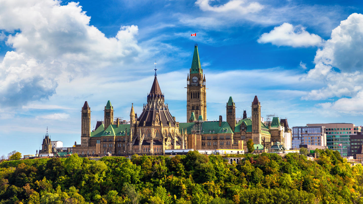 Back side of Parliament of Canada in Ottawa