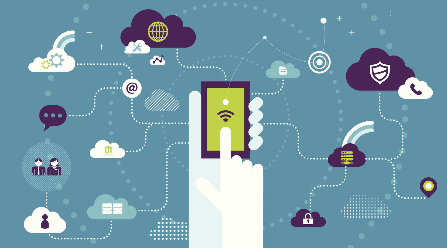 Illustration vectorielle - Informatique en nuage