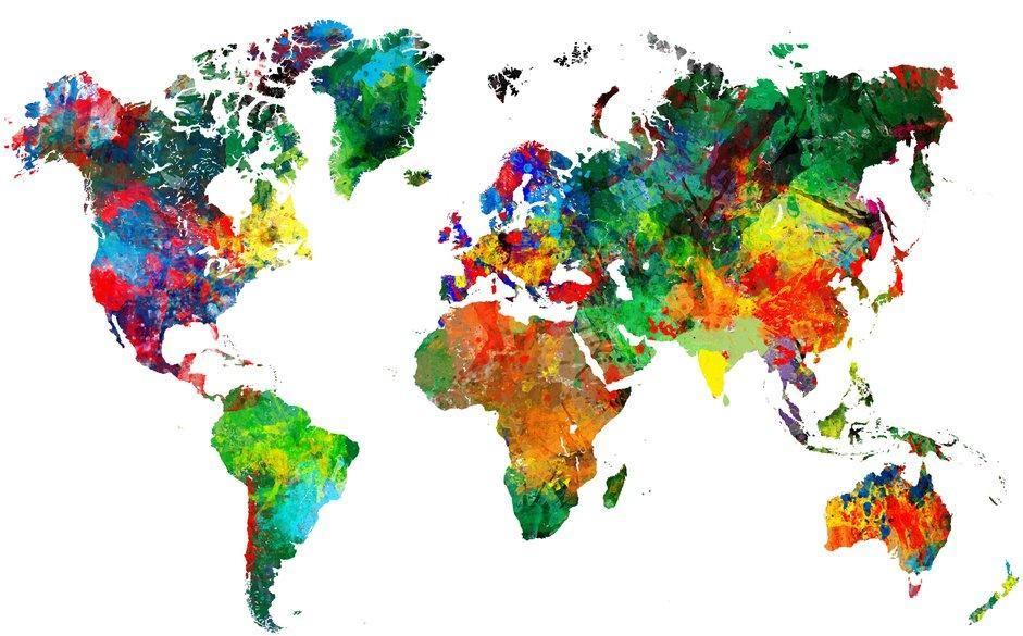 Carte du monde colorée