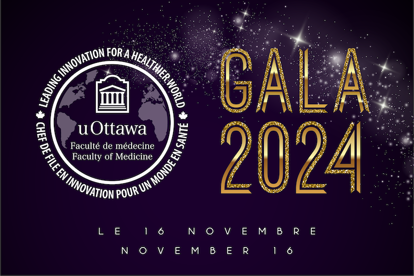 Logo de la Faculté de médecine et les mots 'Gala 2024'