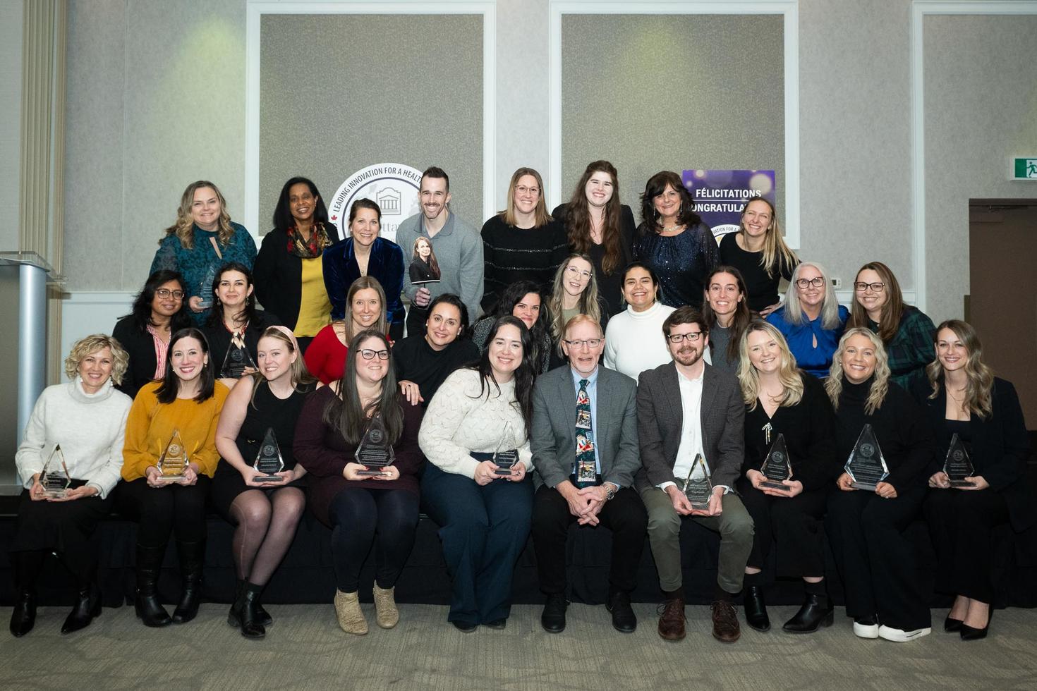 2024 Support Staff Awards of Excellence winmers with the Dean and award presenters