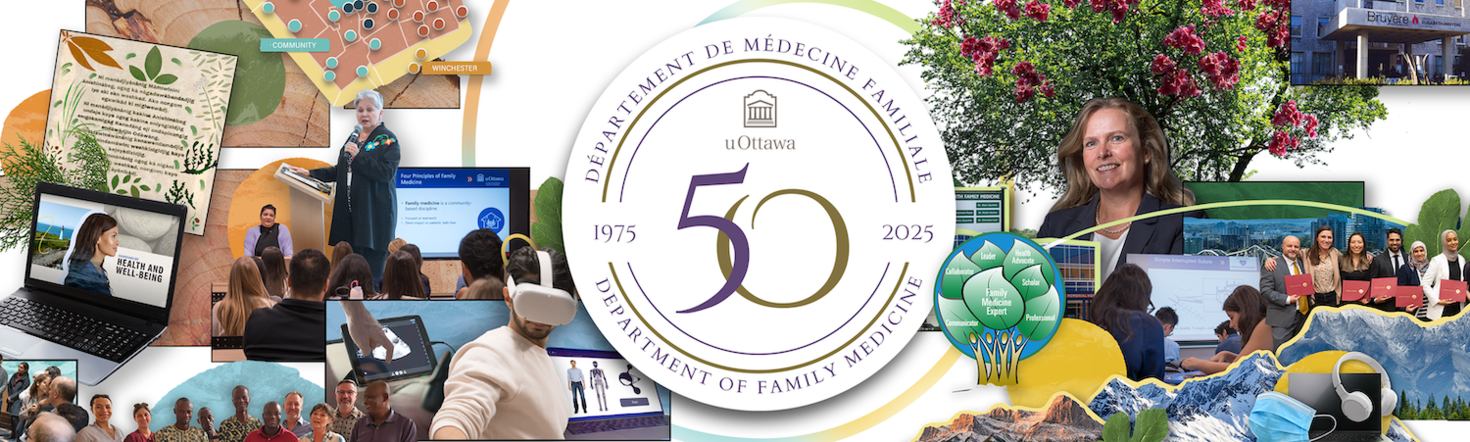 Collage d'images de l'infographie du 50e anniversaire de la DFM