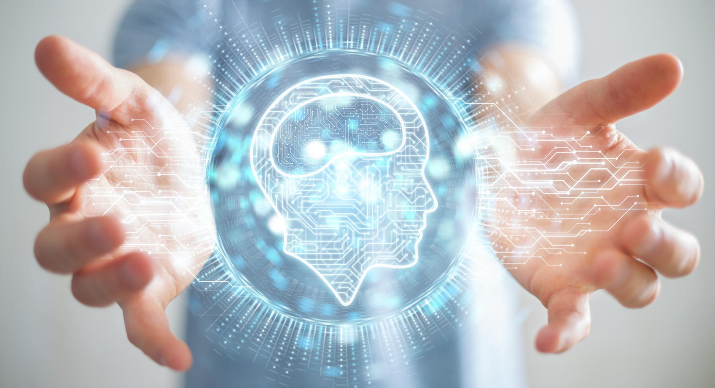digital artificial intelligence icon hologram