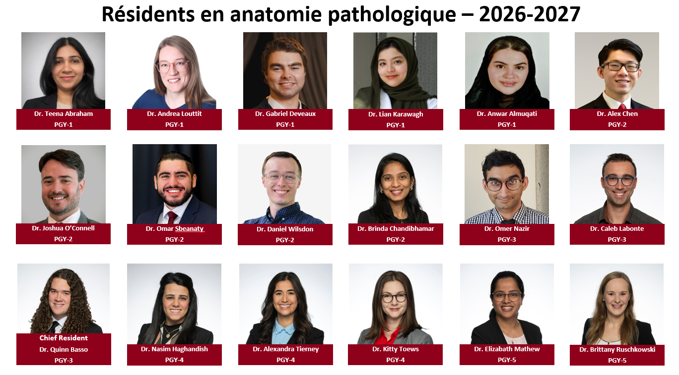 Résidents en anatomie pathologique 2026-2027