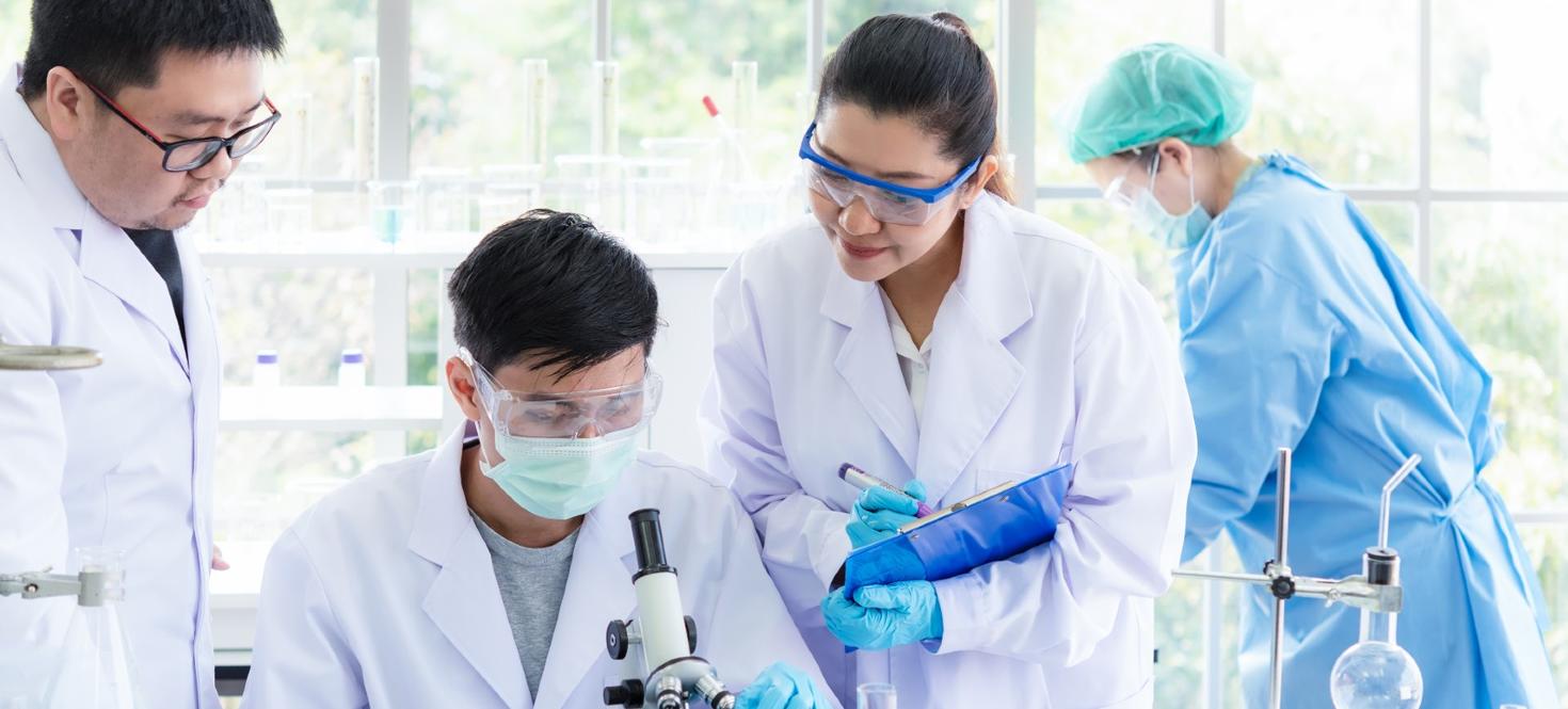 Scientifiques travaillant sur une expérience