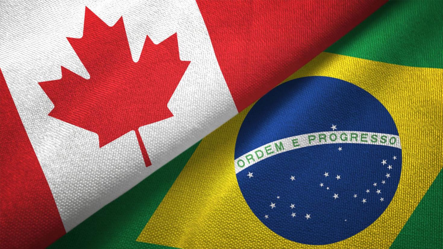 Drapeaux du Canada et du Brésil