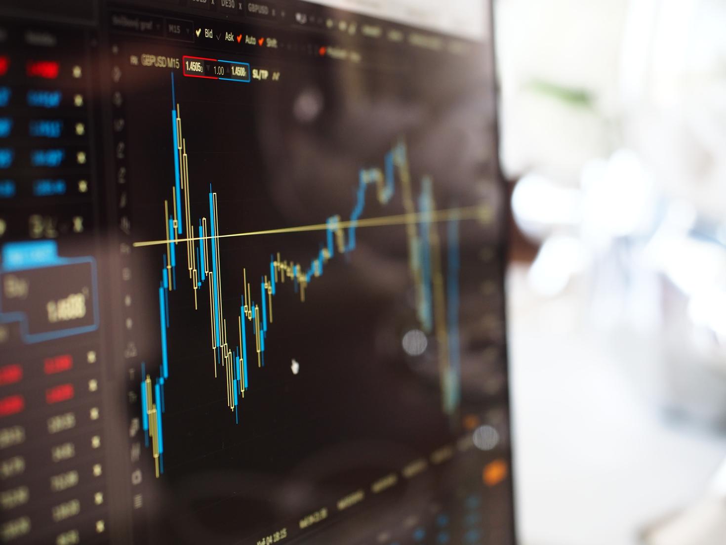 Gros plan sur graphique financier