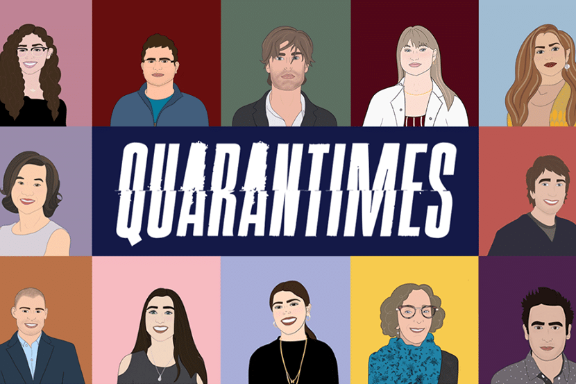 Illustration des gens participant au podcast Quarantimes.