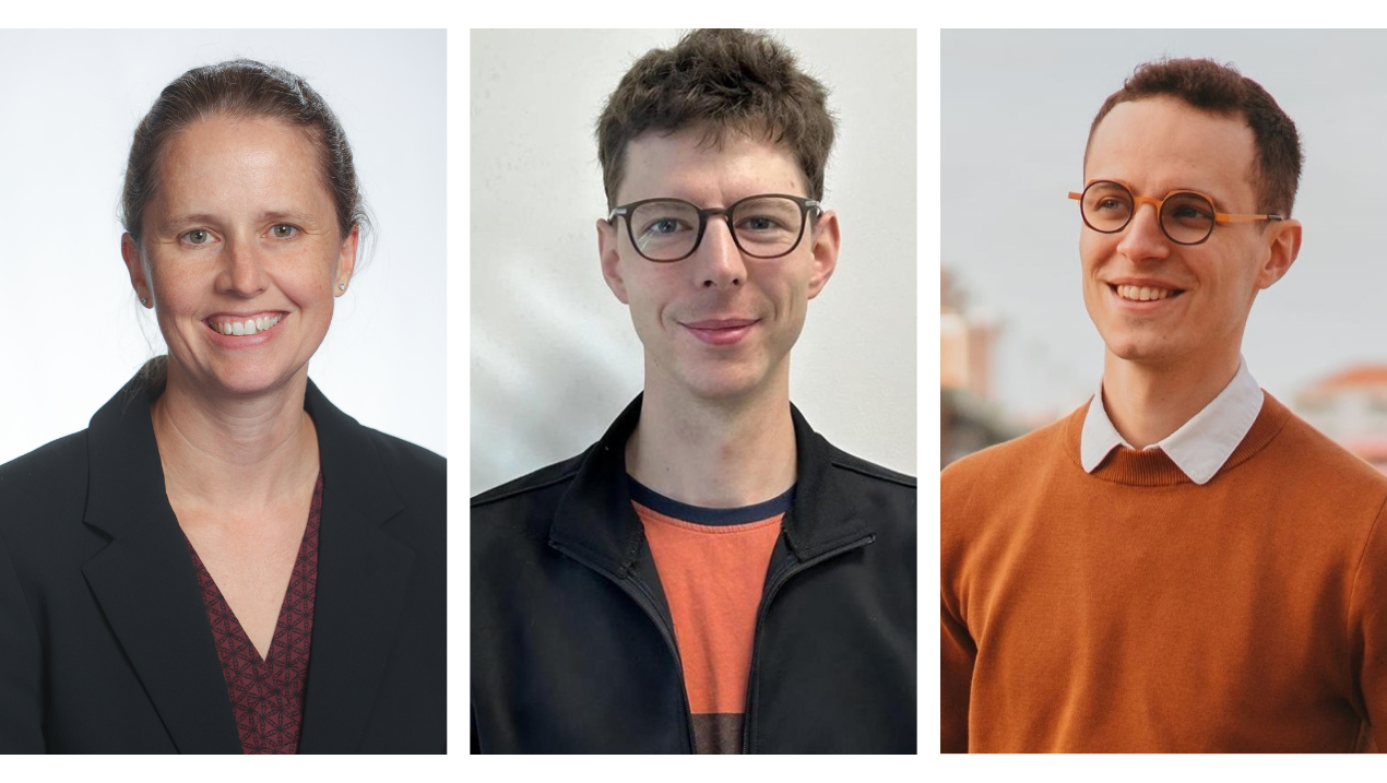 La professeure Anne Broadbent et Marc-Olivier Proulx, titulaire d'une maîtrise ès sciences, en compagnie de Pierre Botteron, doctorant (Université de Toulouse)