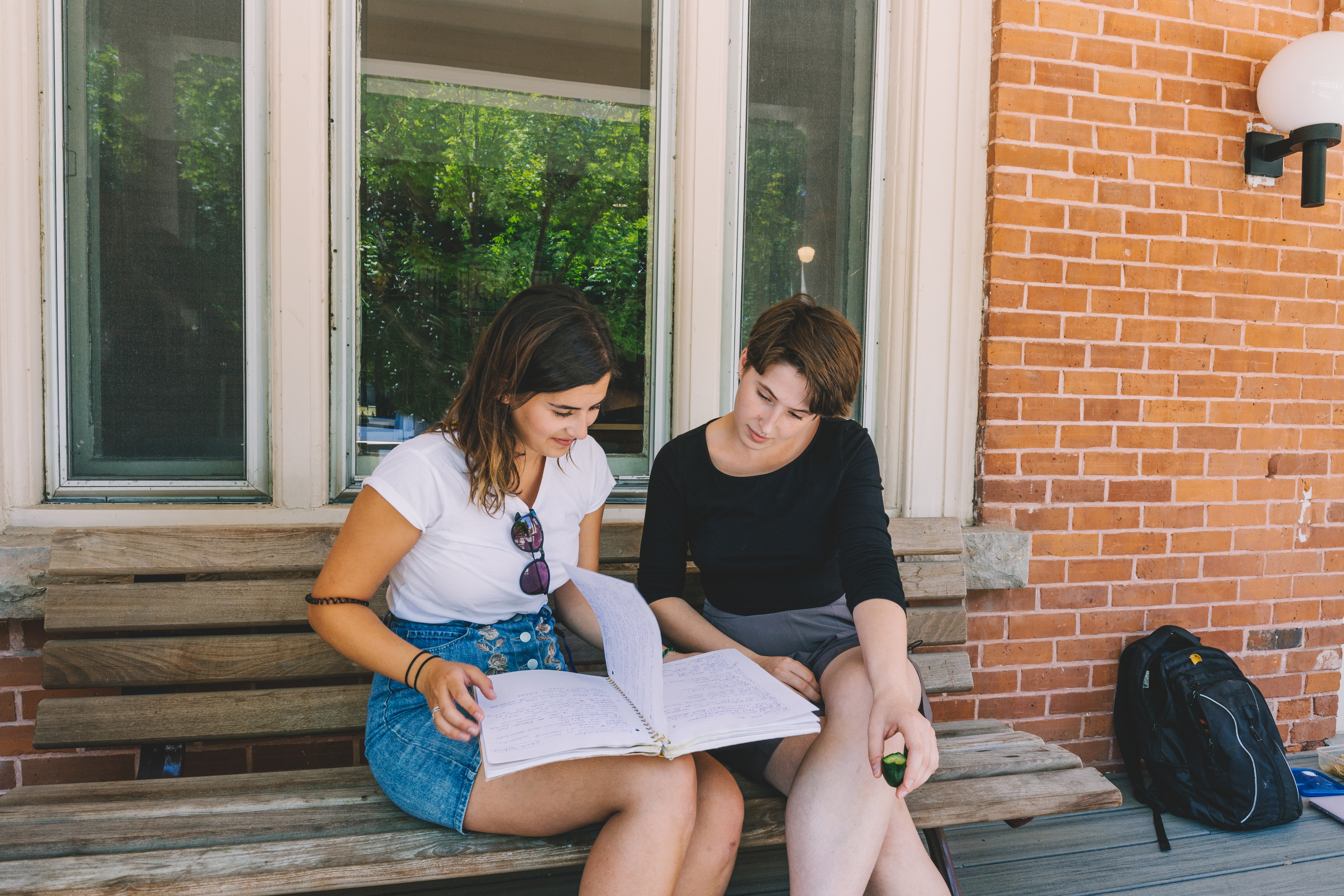 two people reading