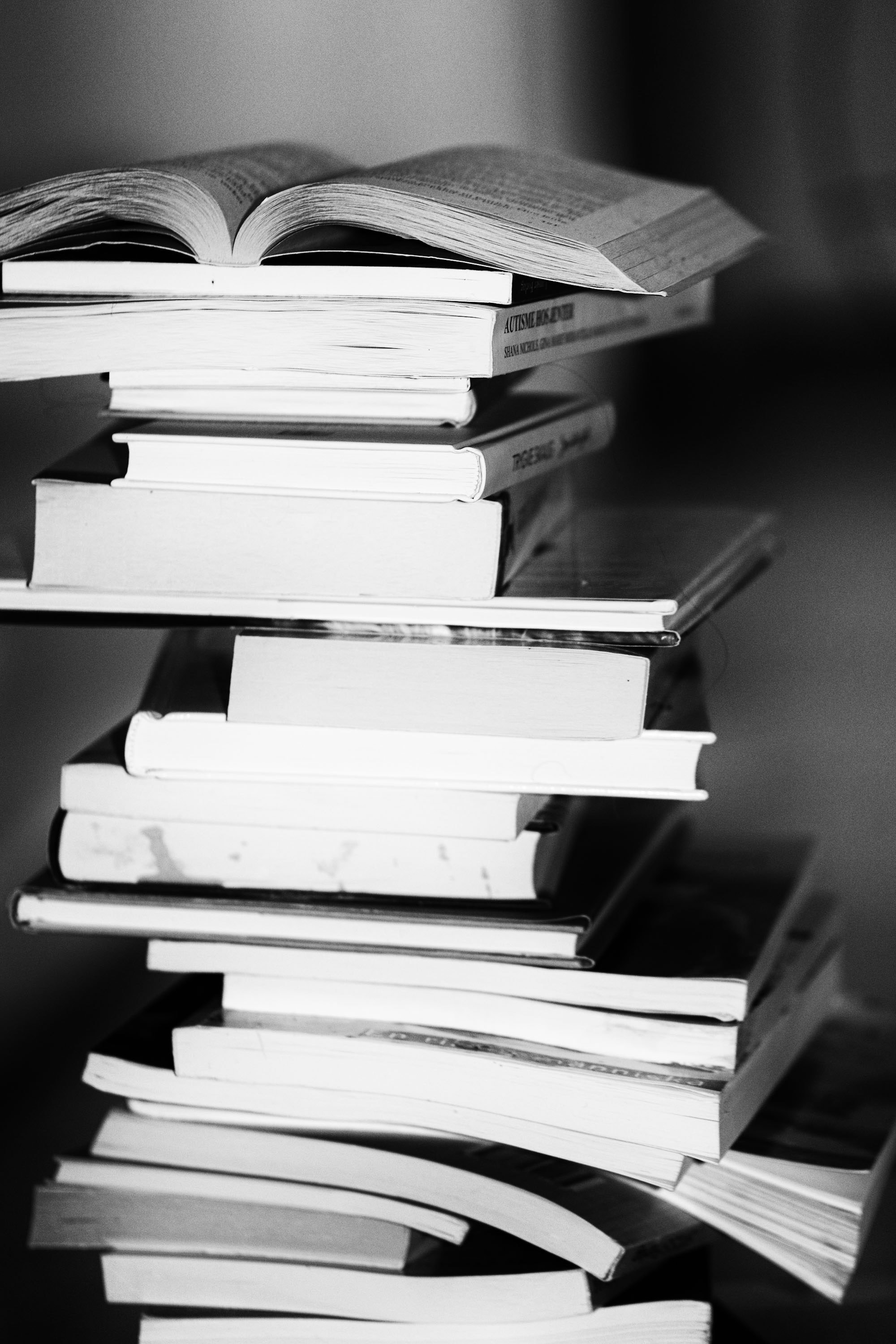 Books in a pile