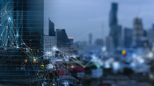 Skyscrapers and digital network