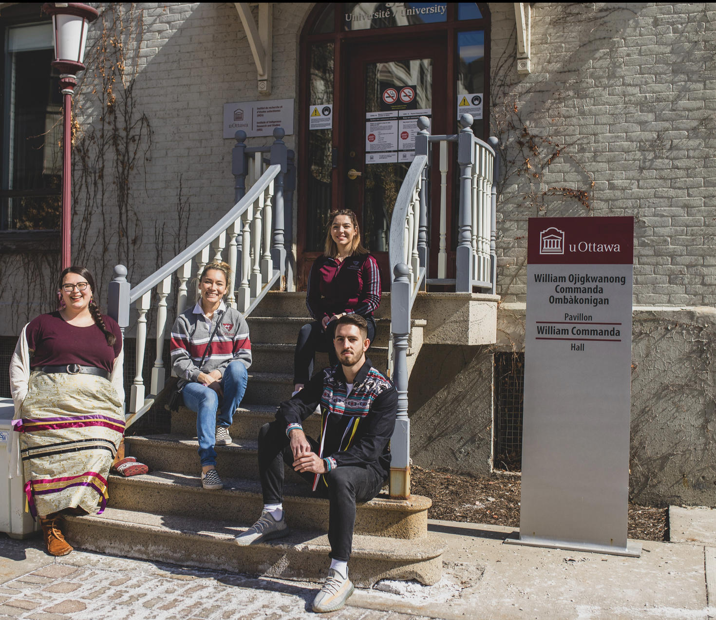 Students outside the Institute of Indigenous Research and Studies