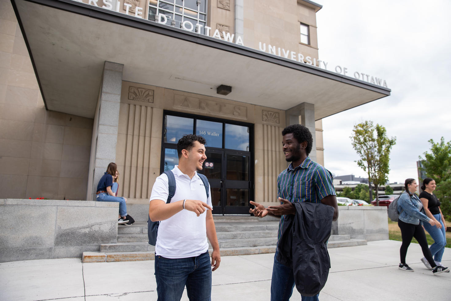 Students walking on campus