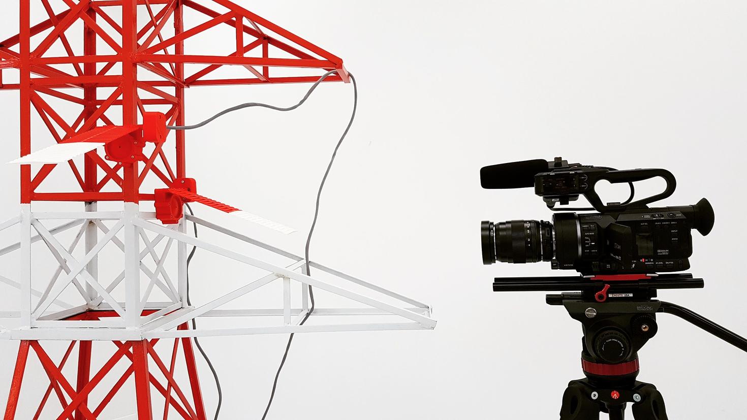 camera with sculpture