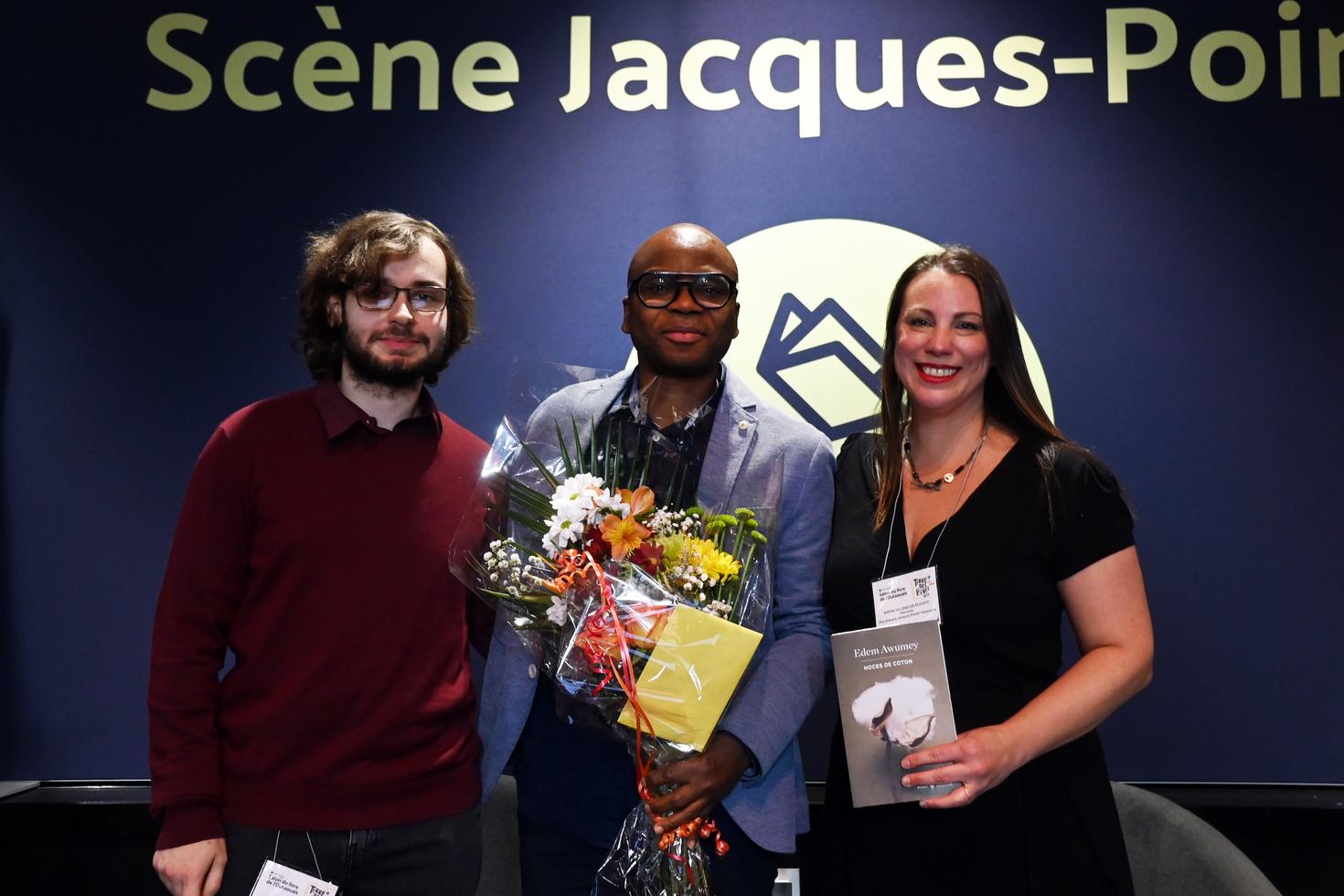 Antoine Geslin, Edem Awumey and Karine Villeneuve-Plouffe