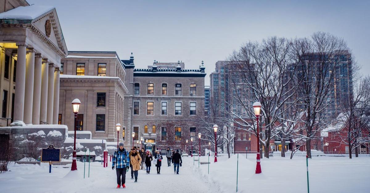 winter on campus