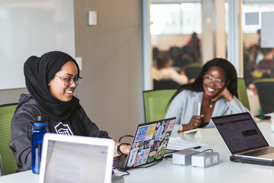 Student studying at the Writing Centre