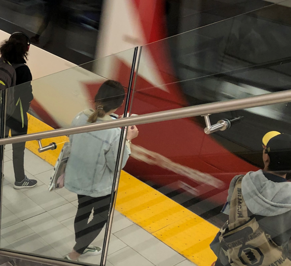 Person waiting for train