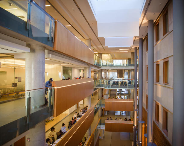 Students studying in Social Sciences Building