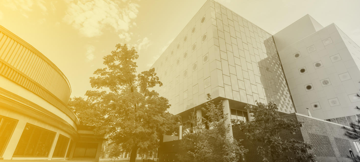 uOttawa buildings with a yellow overlay
