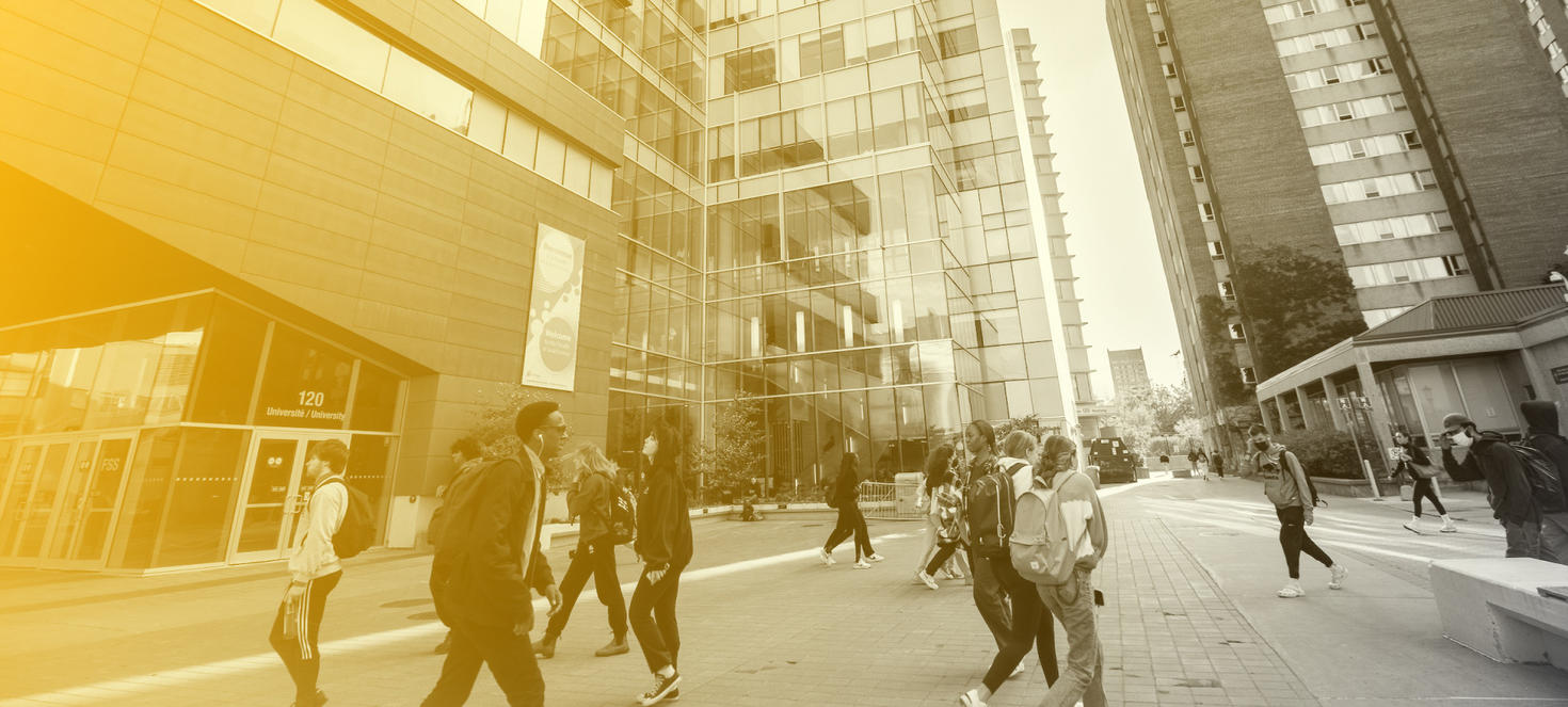 Students walking outside