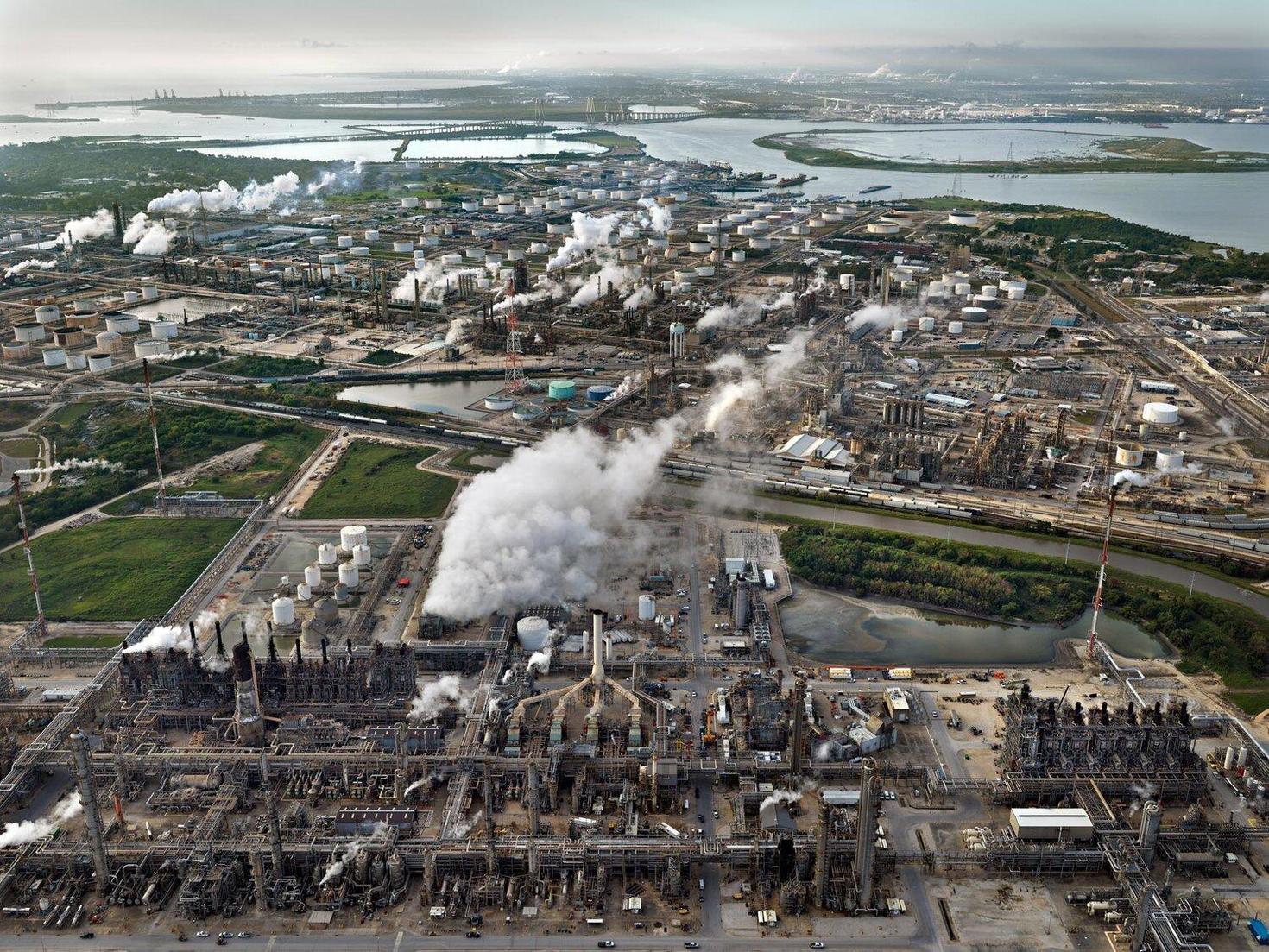 Drone view on Baytown in Texas