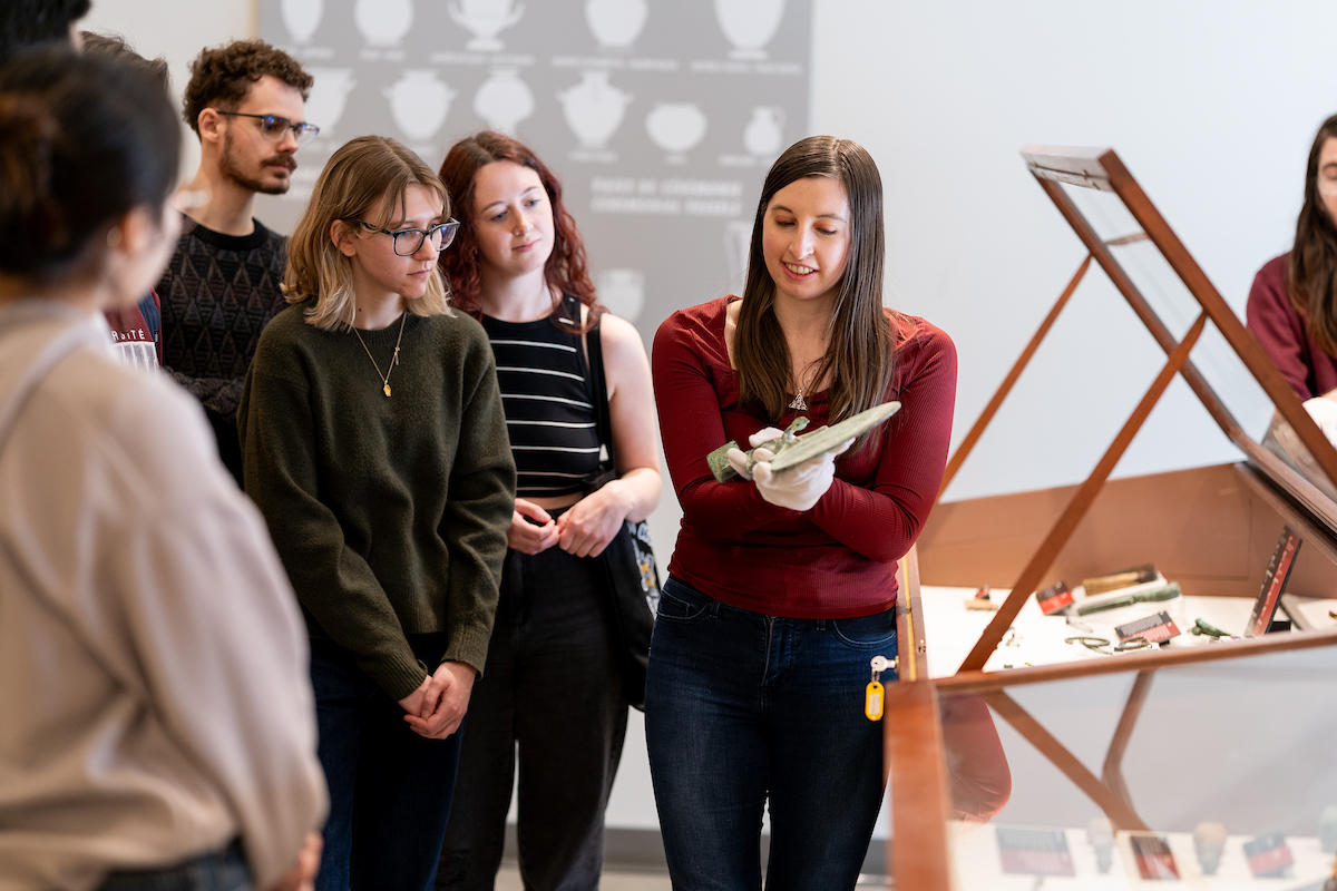 Students doing a guided tour of the museum