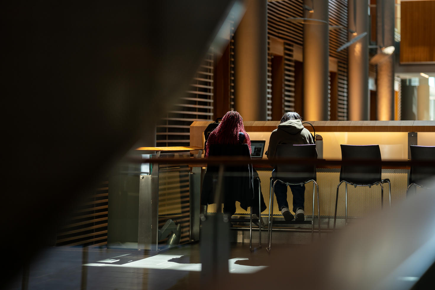 students talking