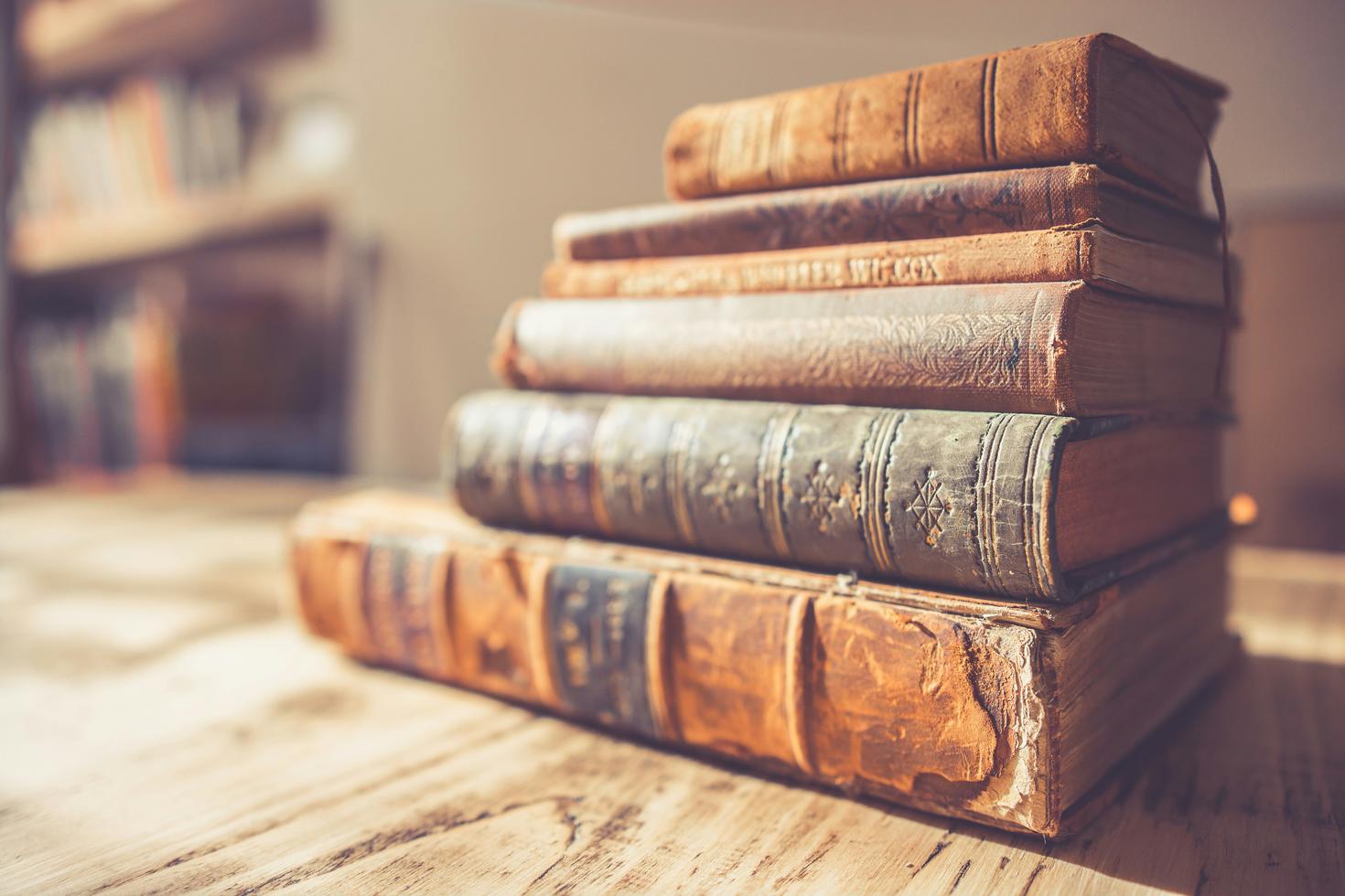 English literature books on a table