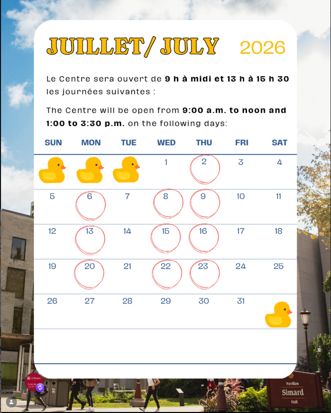 July schedule
