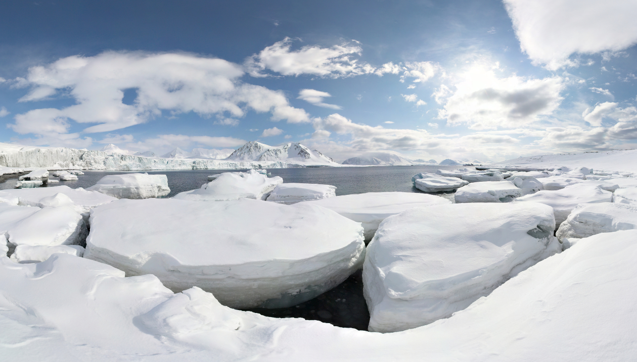 Landscape in the Arctic.