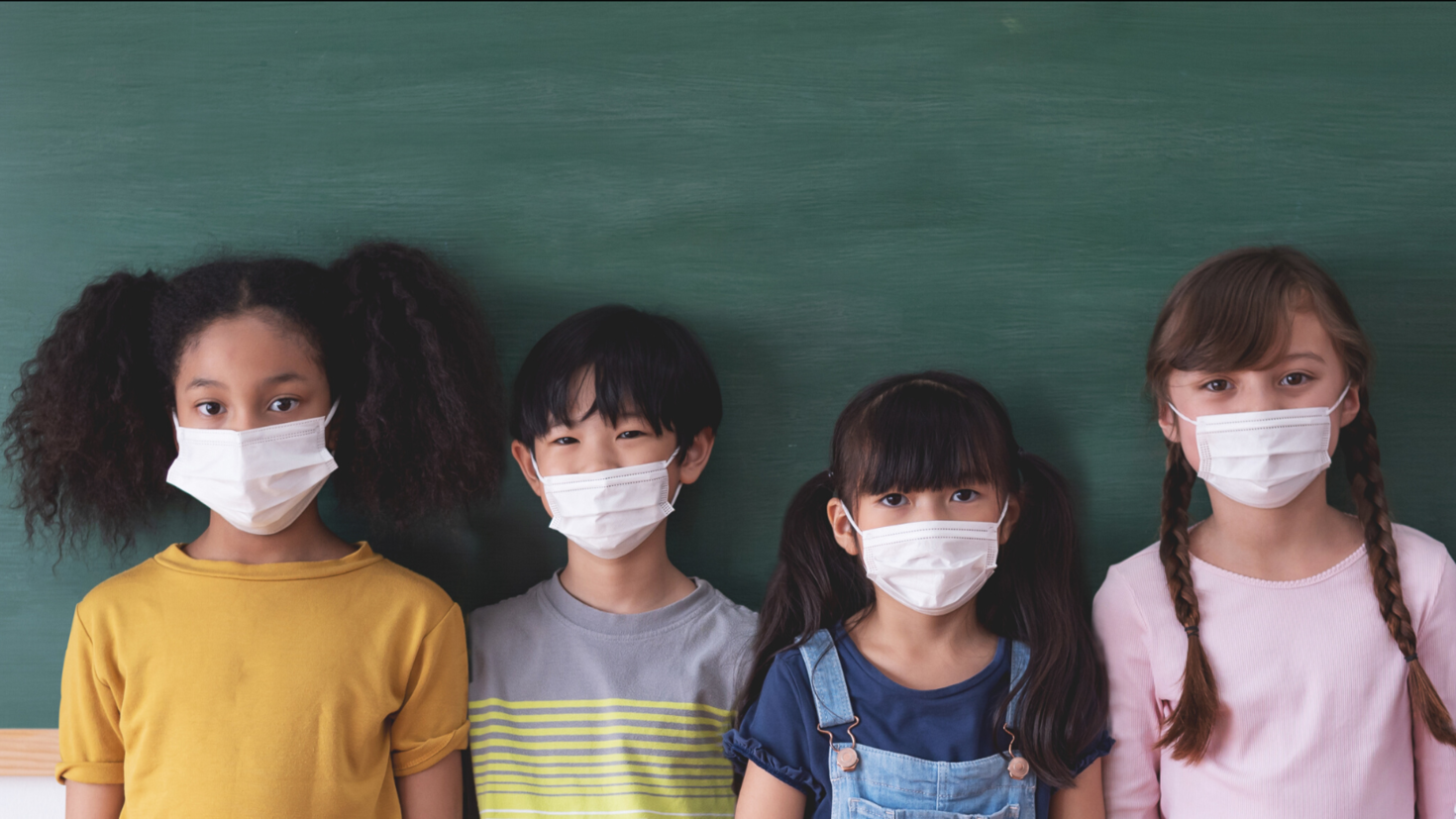 Kids wearing masks