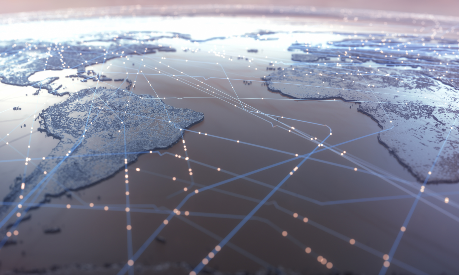 Connected world map